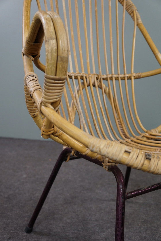 Image 1 of Rotan fauteuil met armleuningen, Dutch Design, 1960