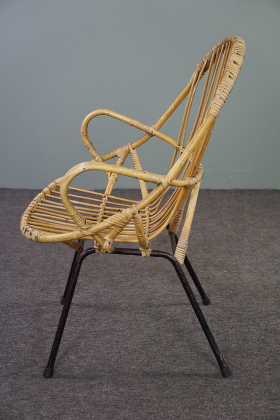 Image 1 of Rotan fauteuil met armleuningen, Dutch Design, 1960