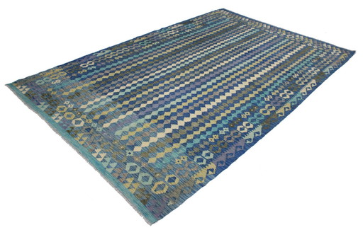 Originele oude stijl Kelim Afghan 296 X 197 Cm Topconditie