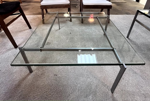 Poul Kjaerholm glazen salontafel, Denemarken 1960