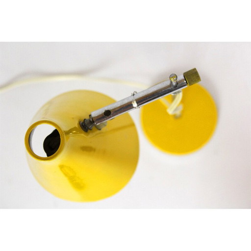 Vintage gele bureaulamp van Josef Hurka voor Lidokov, 1970