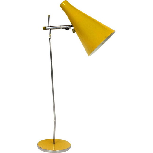 Vintage gele bureaulamp van Josef Hurka voor Lidokov, 1970