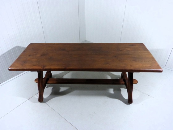 Image 1 of Rustieke Spaanse Eettafel Massief Eiken Jaren 1960