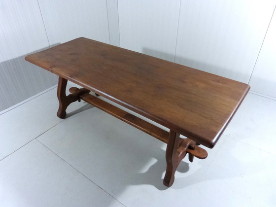 Image 1 of Rustieke Spaanse Eettafel Massief Eiken Jaren 1960