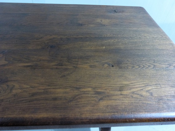 Image 1 of Rustieke Spaanse Eettafel Massief Eiken Jaren 1960