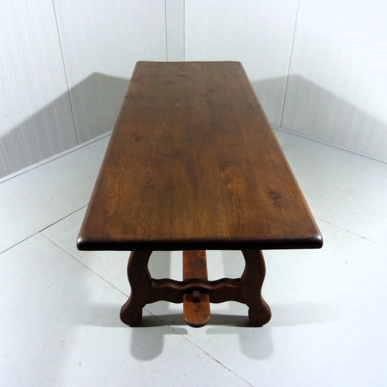 Image 1 of Rustieke Spaanse Eettafel Massief Eiken Jaren 1960