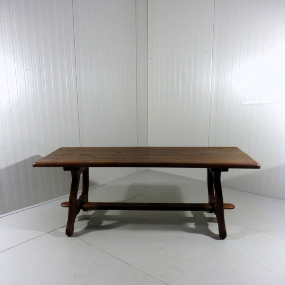 Image 1 of Rustieke Spaanse Eettafel Massief Eiken Jaren 1960