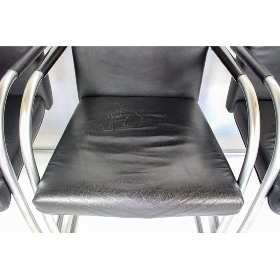 Image 1 of Set van 6 vintage leren stoelen van Antonio Citterio voor Vitra