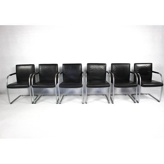 Image 1 of Set van 6 vintage leren stoelen van Antonio Citterio voor Vitra