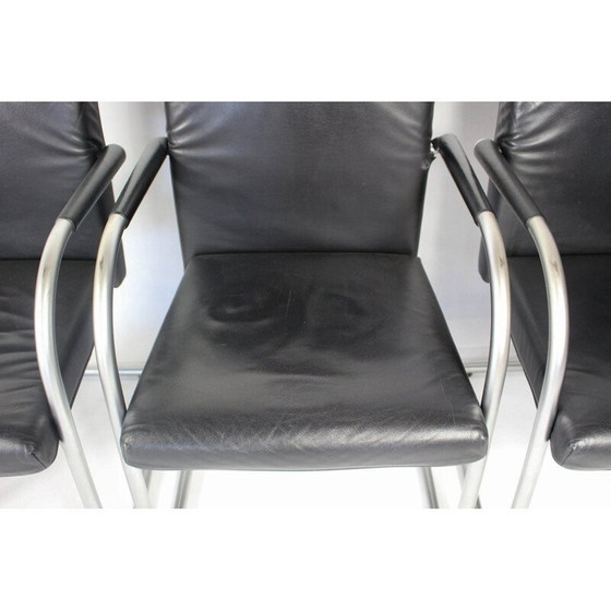 Image 1 of Set van 6 vintage leren stoelen van Antonio Citterio voor Vitra