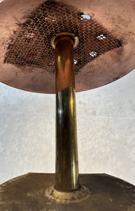 Image 1 of 4X Art Deco Klooster-/Schoollampen - Opaline En Messing