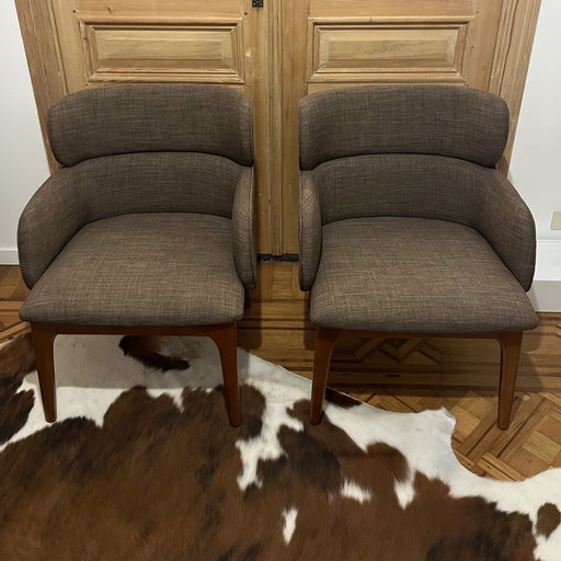 2x Amber Tree Club Chairs