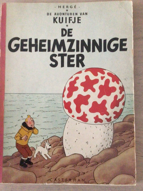 Image 1 of Gouache van Kuifje (Tintin) 60 x 60 cm op Board Geschilderd