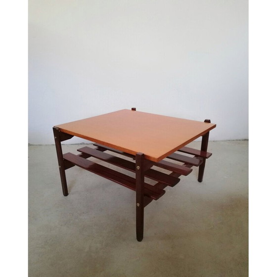 Image 1 of Scandinavische vintage salontafel van teak en eiken, 1960