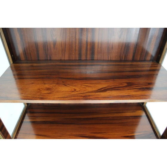 Image 1 of Vintage Art Deco vitrinekast van rozenhout en glas, Tsjecho-Slowakije jaren 1930