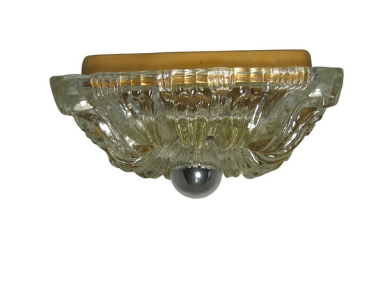 Image 1 of Art Deco Mid Century Modern, Limburg, Plafondlamp, Wandlamp, Verzonken montage, Murano glas, Zeldzaam