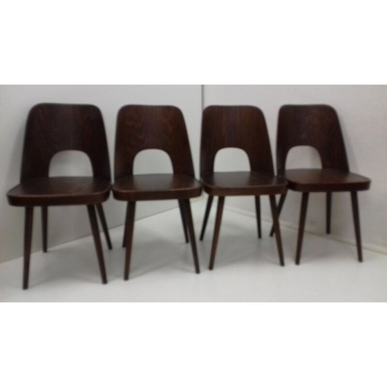 Image 1 of Set van 4 vintage houten stoelen van Oswald Haerdtl, jaren 1950