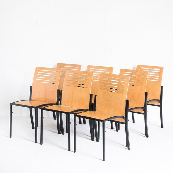 Image 1 of Set van 7 vintage Robert stoelen van Thomas Albrecht voor Atoll, Duitsland 1980