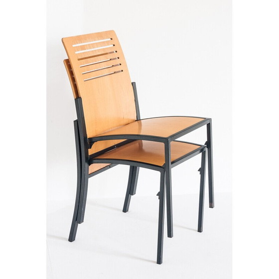 Image 1 of Set van 7 vintage Robert stoelen van Thomas Albrecht voor Atoll, Duitsland 1980