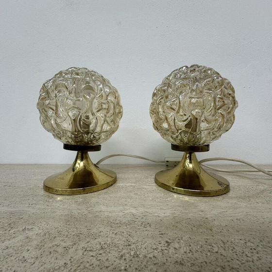 Image 1 of Paar vintage bubble tafellampen van Helena Tynell, 1970