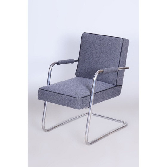 Image 1 of Vintage Bauhaus fauteuil in chroomstaal van Karel Josef Říha voor F. Bobek, Tsjecho-Slowakije 1930