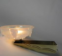 Art deco wandlamp met opalescent glas, jaren '30
