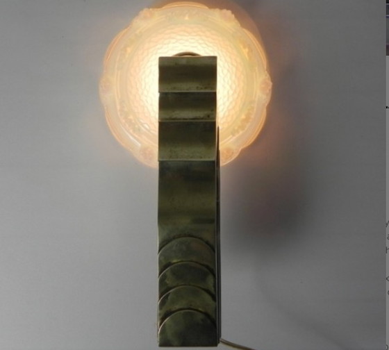 Image 1 of Art deco wandlamp met opalescent glas, jaren '30