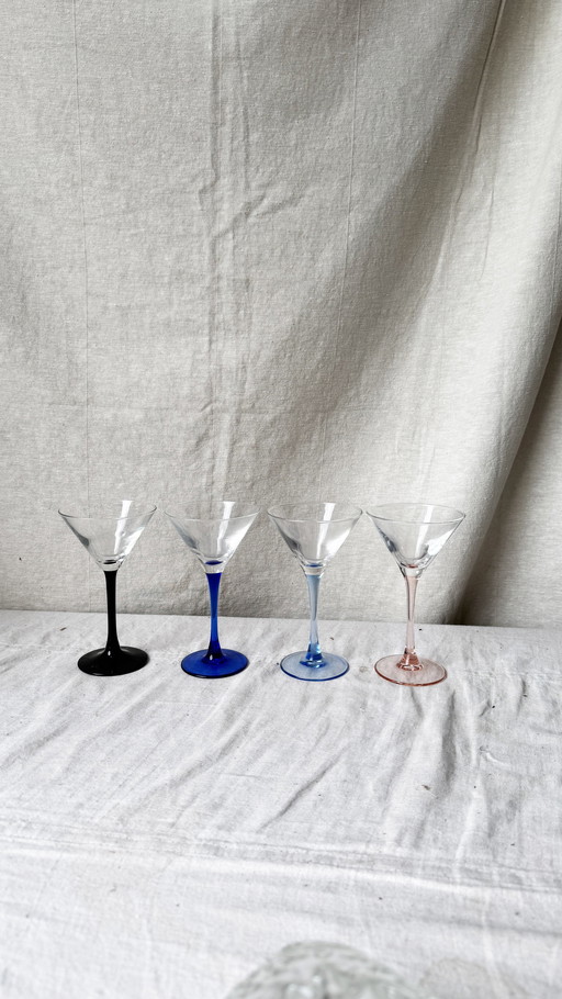 4X Martini Champagne Glas, Zwart