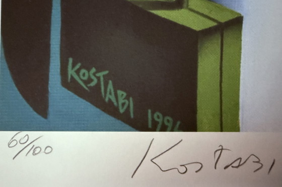 Image 1 of Mark Kostabi: Lithografie Gesigneerd En 60/100 Genummerd. 