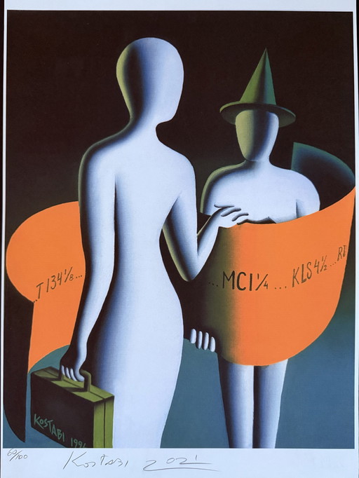 Mark Kostabi: Lithografie Gesigneerd En 60/100 Genummerd. 