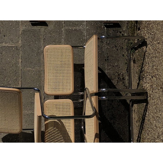 Image 1 of Set van 4 vintage b32 cesca beukenhouten stoelen van Marcel Breuer, Italië