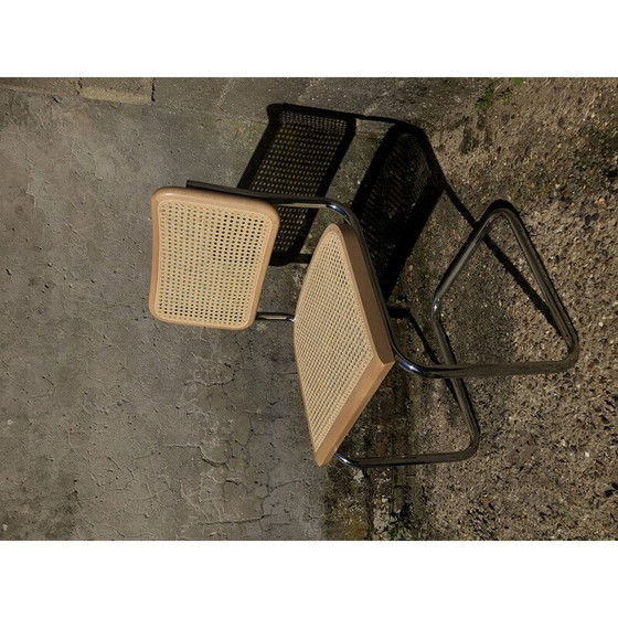 Image 1 of Set van 4 vintage b32 cesca beukenhouten stoelen van Marcel Breuer, Italië