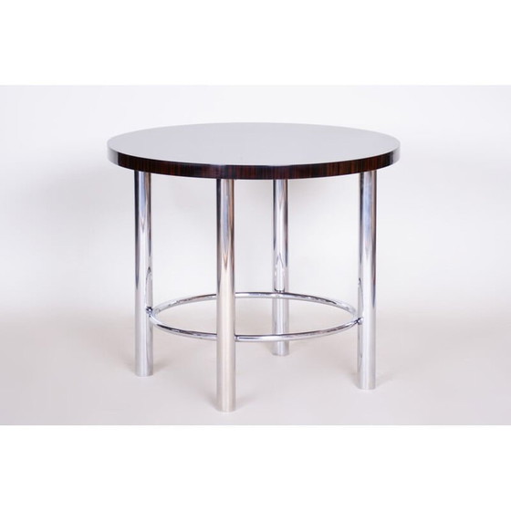 Image 1 of Vintage art deco salontafel van ebbenhout voor Mucke Melder, 1930