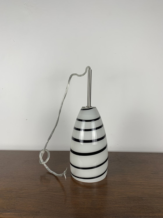 Image 1 of  Zwart Wit Murano Glas Hanglamp