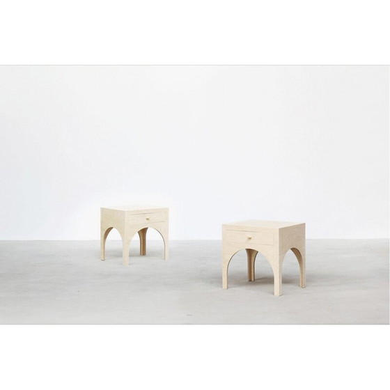 Image 1 of Paar vintage messing nachtkastjes van Yuzo Bachmann voor Atelier Bachmann, Duitsland