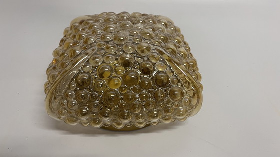 Image 1 of Vintage Mid Century Plafondlamp Helena Tynell Olieglans Goudkleur ‘Bubbles’