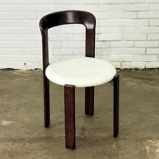 Set Van Zes Bruno Rey Stoelen In Donkerbruin Met Wit