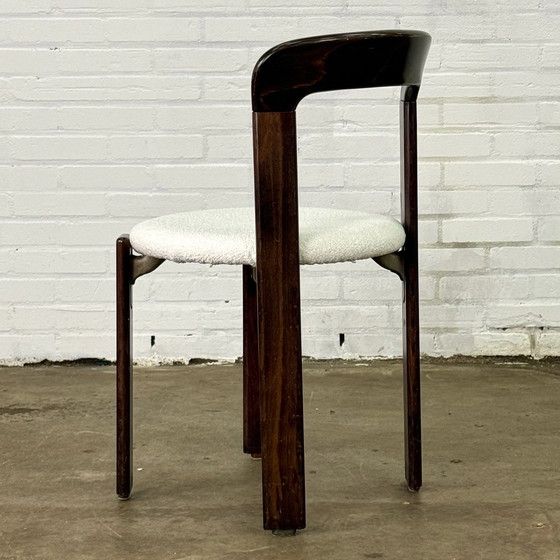 Image 1 of Set Van Zes Bruno Rey Stoelen In Donkerbruin Met Wit