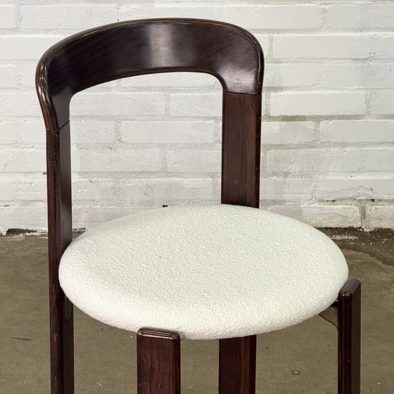 Image 1 of Set Van Zes Bruno Rey Stoelen In Donkerbruin Met Wit