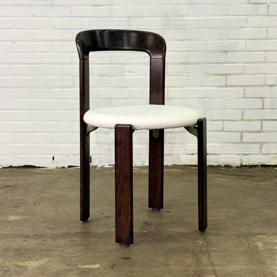 Image 1 of Set Van Zes Bruno Rey Stoelen In Donkerbruin Met Wit