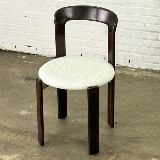 Image 1 of Set Van Zes Bruno Rey Stoelen In Donkerbruin Met Wit