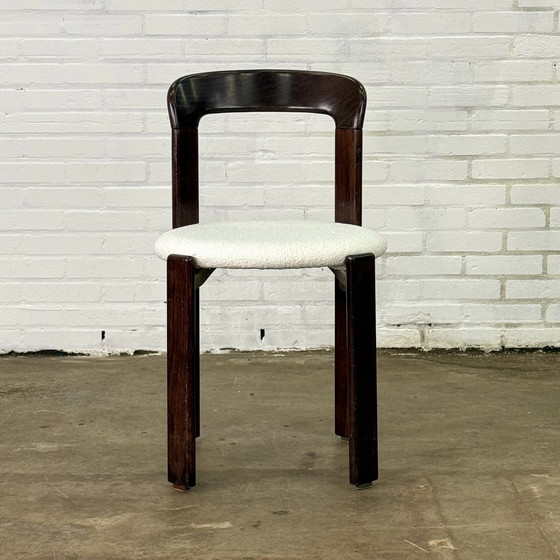 Image 1 of Set Van Zes Bruno Rey Stoelen In Donkerbruin Met Wit