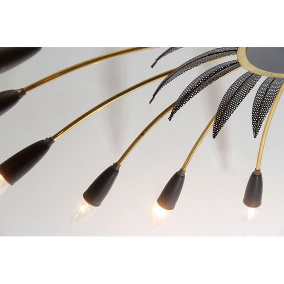 Image 1 of Vintage messing kroonluchter, 1950