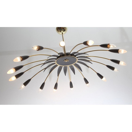 Image 1 of Vintage messing kroonluchter, 1950