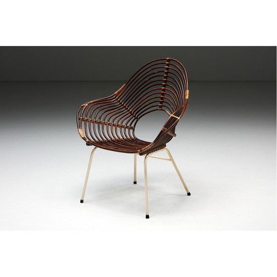 Image 1 of Vintage rotan stoel van H. Broekhuizen voor Rohé Noordwolde, Nederland 1960