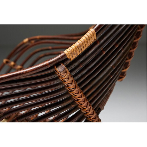 Image 1 of Vintage rotan stoel van H. Broekhuizen voor Rohé Noordwolde, Nederland 1960