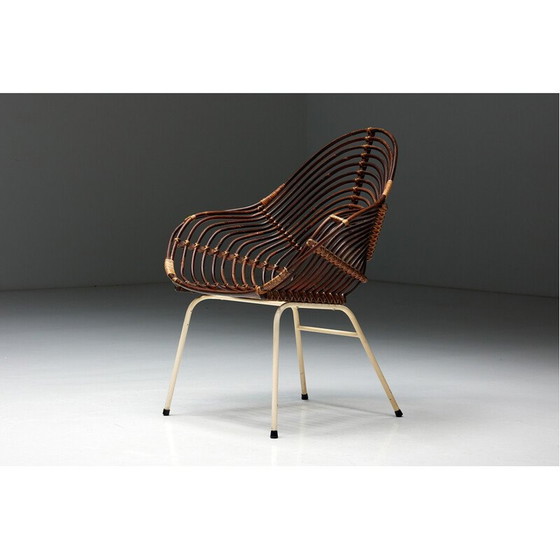Image 1 of Vintage rotan stoel van H. Broekhuizen voor Rohé Noordwolde, Nederland 1960