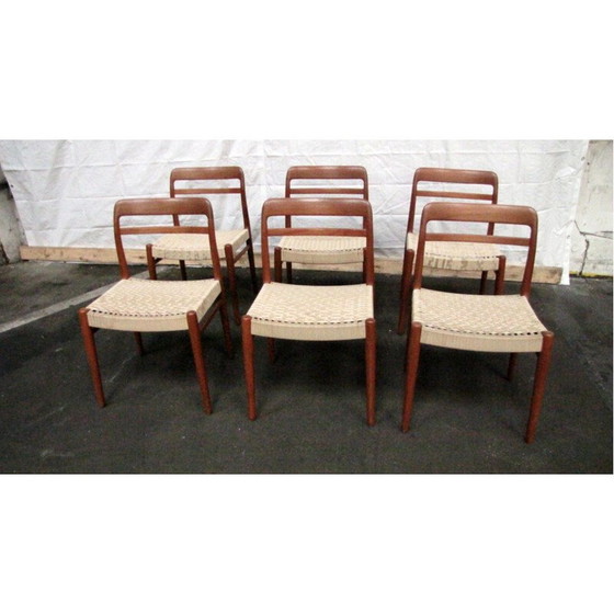 Image 1 of Set van 6 vintage eetkamerstoelen, Deens 1960