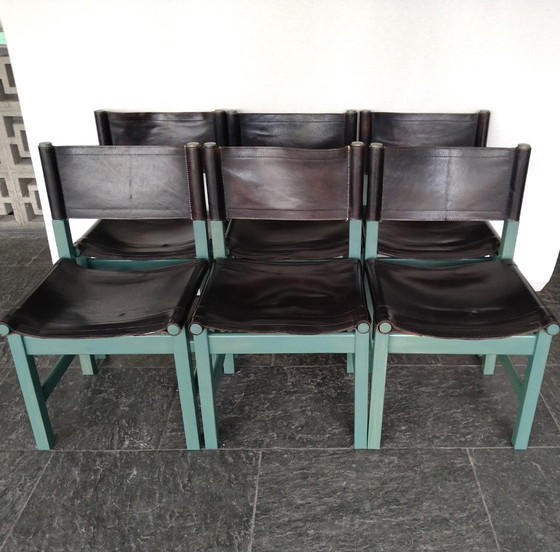 Image 1 of 6X Vintage Eettafel Stoelen