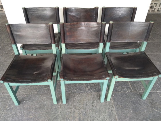 Image 1 of 6X Vintage Eettafel Stoelen